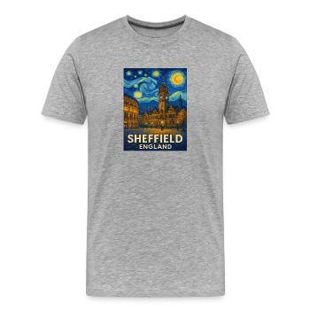 Sheffield England - Männer Premium Bio T-Shirt - Grau meliert - Vorne - Damien (186cm)