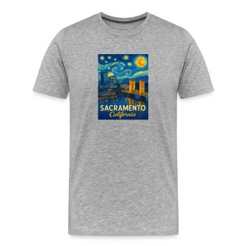 Sacramento Kalifornien - Männer Premium Bio T-Shirt - Grau meliert - Vorne - Damien (186cm)