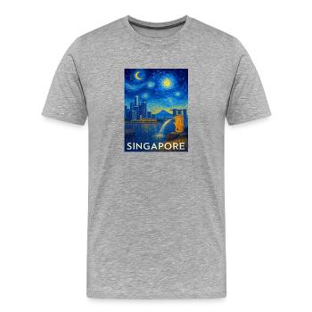 Singapore - Men's Premium Organic T-Shirt - heather grey - Front - Damien (186cm)