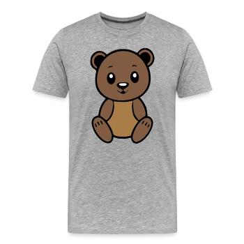 Baer_Baerchen_braun_T shirt_Kinder_Geschenk - T-shirt bio Premium Homme - gris chiné - Devant - Damien (186cm)