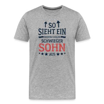 Voici à quoi ressemble un gendre vraiment cool - T-shirt bio Premium Homme - gris chiné - Devant - Damien (186cm)