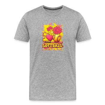 Softball - T-shirt bio Premium Homme - gris chiné - Devant - Damien (186cm)