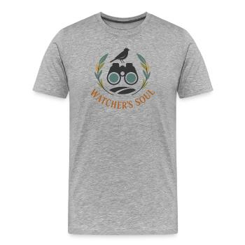 Watcher's Soul - Men's Premium Organic T-Shirt - heather grey - Front - Damien (186cm)