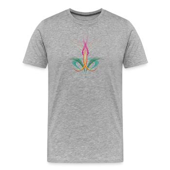 Flowing line ornament – abstract colour energy - Men's Premium Organic T-Shirt - heather grey - Front - Damien (186cm)