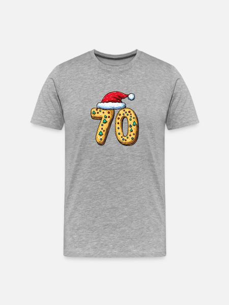 70 Numéro Biscuit Noël - T-shirt bio Premium Homme - gris chiné