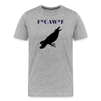 FCAWF Funny Crow Bird Design - Men's Premium Organic T-Shirt - heather grey - Front - Damien (186cm)
