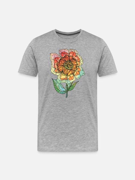 Fleur - T-shirt bio Premium Homme - gris chiné