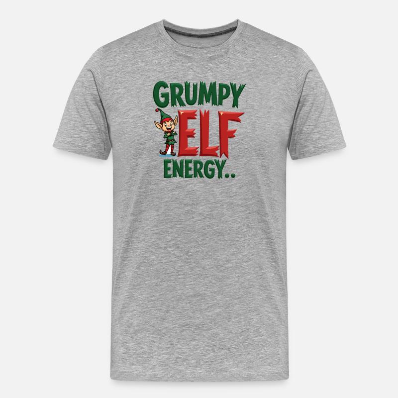 Grumpy Elf Energy Grumpy Imp - Men's Premium Organic T-Shirt - heather grey