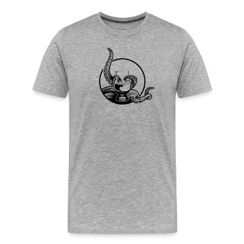 Tentacules loin de mon dram ! - T-shirt bio Premium Homme - gris chiné - Devant - Damien (186cm)