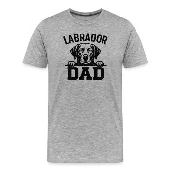 Labrador Dad - Men's Premium Organic T-Shirt - heather grey - Front - Damien (186cm)