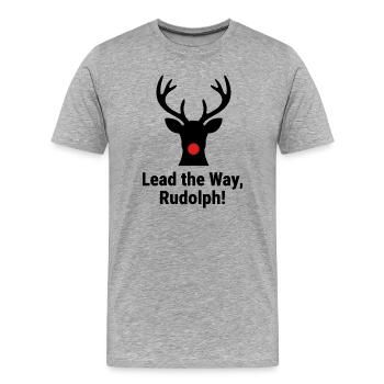 Ouvre la voie, Rudolph ! - T-shirt bio Premium Homme - gris chiné - Devant - Damien (186cm)