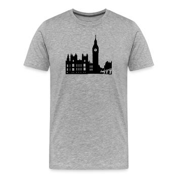Londres - T-shirt bio Premium Homme - gris chiné - Devant - Damien (186cm)