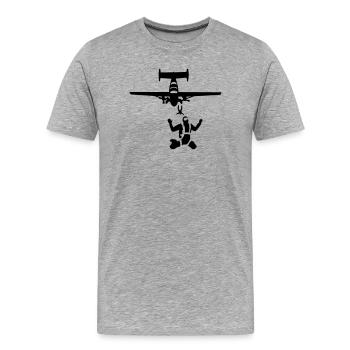 parachutisme - T-shirt bio Premium Homme - gris chiné - Devant - Damien (186cm)