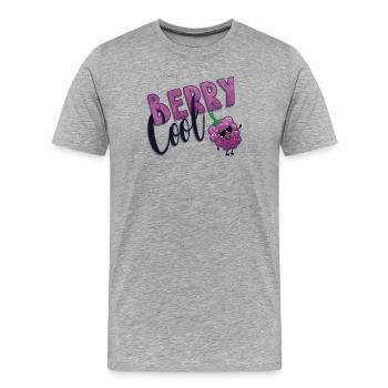 Berry Cool Blackberry - Men's Premium Organic T-Shirt - heather grey - Front - Damien (186cm)
