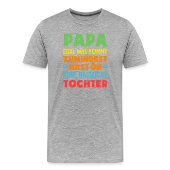 Funny Father's Day Gift Dad Beer - Men's Premium Organic T-Shirt - heather grey - Front - Damien (186cm)
