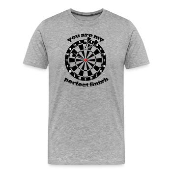 Darts in love - Men's Premium Organic T-Shirt - heather grey - Front - Damien (186cm)