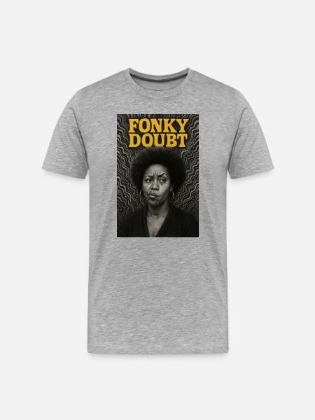 Portrait Afro Funky Doubt - Men's Premium Organic T-Shirt - heather grey