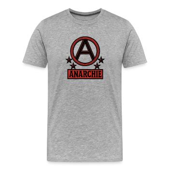 Anarchie – Punk – Revolution - Männer Premium Bio T-Shirt - Grau meliert - Vorne - Damien (186cm)