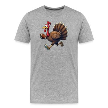 Thanksgiving Football Truthahn - Männer Premium Bio T-Shirt - Grau meliert - Vorne - Damien (186cm)