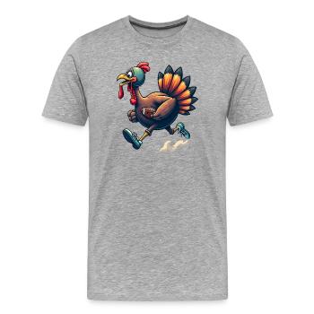 Thanksgiving Football Truthahn - Männer Premium Bio T-Shirt - Grau meliert - Vorne - Damien (186cm)