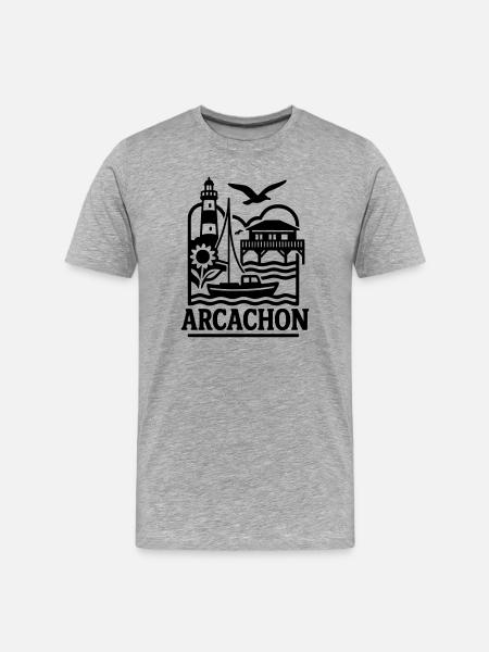 Arcachon France - Men's Premium Organic T-Shirt - heather grey