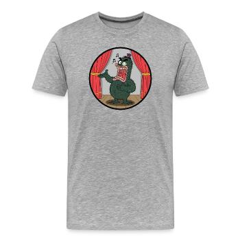 Kaktus-Showman auf der Bühne - Männer Premium Bio T-Shirt - Grau meliert - Vorne - Damien (186cm)
