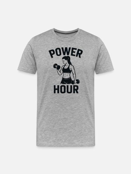 Power Hour Fitness Icon - Men's Premium Organic T-Shirt - heather grey