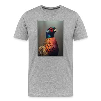 Pheasants Pheasant - Men's Premium Organic T-Shirt - heather grey - Front - Damien (186cm)