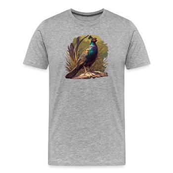 Pheasants Pheasant - Men's Premium Organic T-Shirt - heather grey - Front - Damien (186cm)