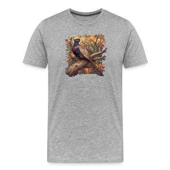 Faisans Faisan - T-shirt bio Premium Homme - gris chiné - Devant - Damien (186cm)