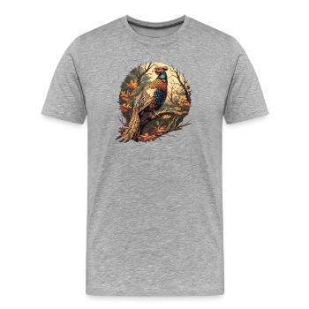 Faisans Faisan - T-shirt bio Premium Homme - gris chiné - Devant - Damien (186cm)