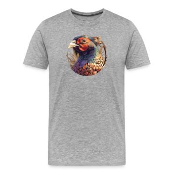 Faisans Faisan - T-shirt bio Premium Homme - gris chiné - Devant - Damien (186cm)