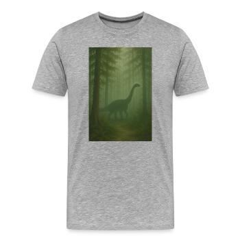 Dinosaure de la forêt nuageuse dans la jungle - T-shirt bio Premium Homme - gris chiné - Devant - Damien (186cm)