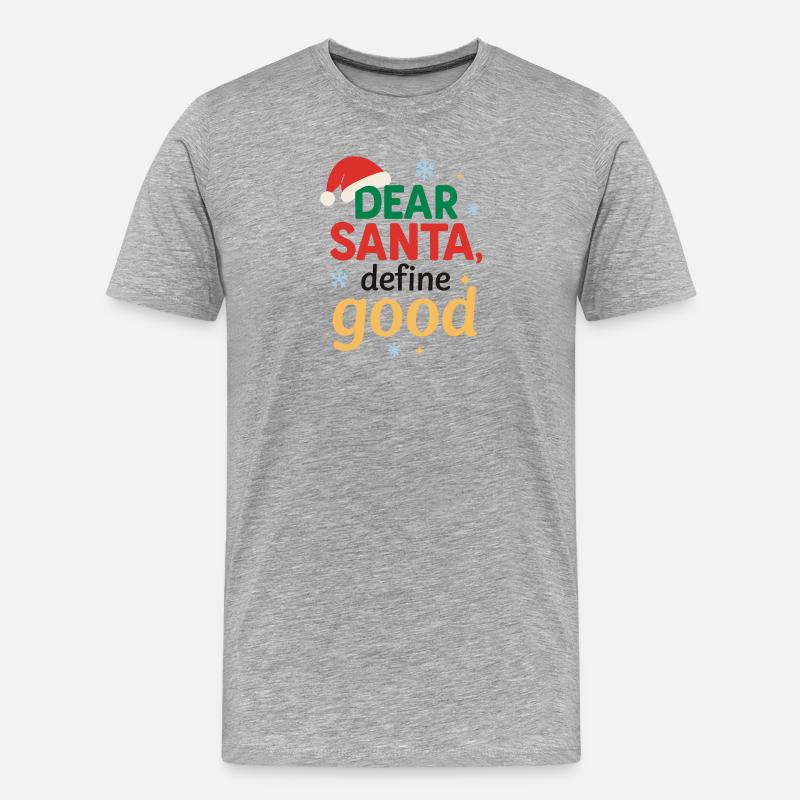 Weihnachtsmann Definiere Gut - Männer Premium Bio T-Shirt - Grau meliert
