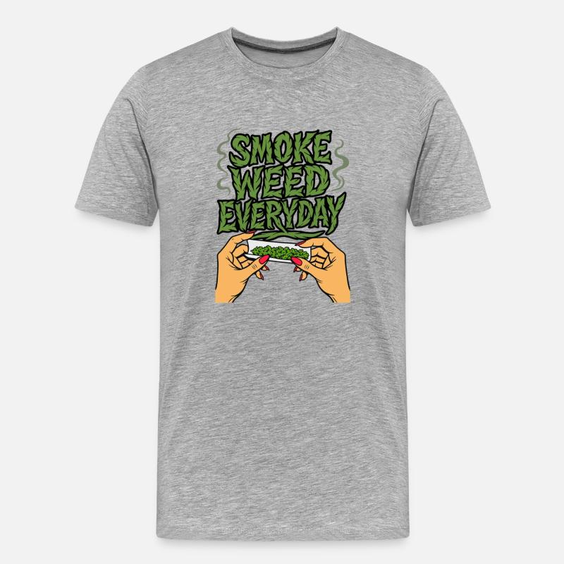 Everyday Smoke Funny Green Style - Männer Premium Bio T-Shirt - Grau meliert