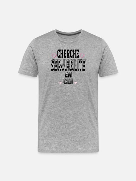 Cherche Serviabilité en CDI - T-shirt bio Premium Homme - gris chiné