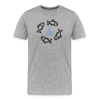 Fishing & Fishing | Petri Heil Hobby Logo - Men's Premium Organic T-Shirt - heather grey - Front - Damien (186cm)