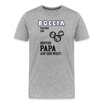 Boccia Spieler Bocciaspieler Papa Vater Mann - Männer Premium Bio T-Shirt - Grau meliert - Vorne - Damien (186cm)