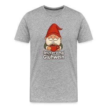 Nain de vin chaud - T-shirt bio Premium Homme - gris chiné - Devant - Damien (186cm)