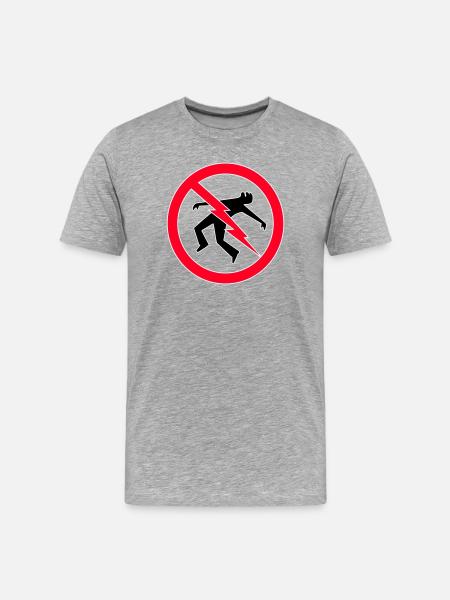 Lightning Warning - Men's Premium Organic T-Shirt - heather grey