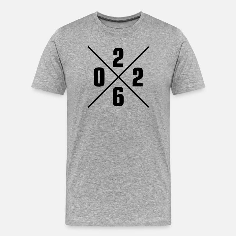 2026 - Männer Premium Bio T-Shirt - Grau meliert
