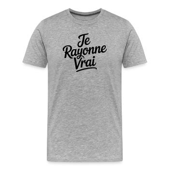 Je Rayonne Vrai - T-shirt bio Premium Homme - gris chiné - Devant - Damien (186cm)