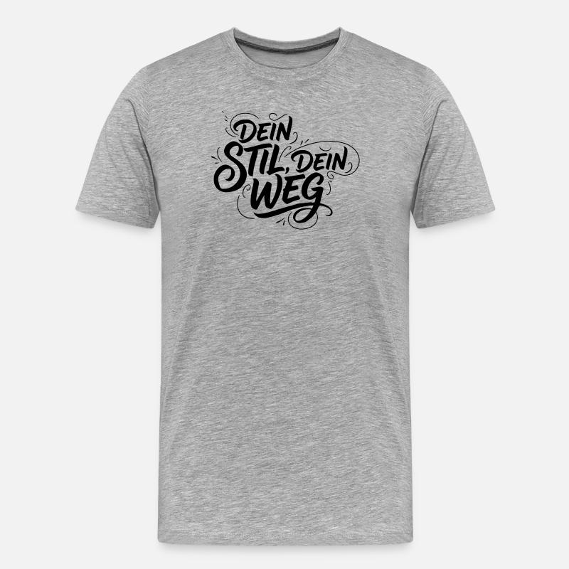 Dein Stil Dein Weg - Männer Premium Bio T-Shirt - Grau meliert