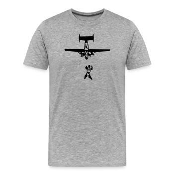 skydiving - Men's Premium Organic T-Shirt - heather grey - Front - Damien (186cm)