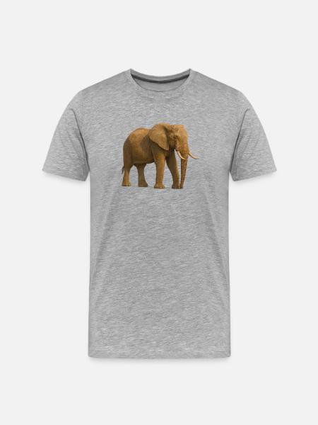 Éléphant dans des tons naturels - T-shirt bio Premium Homme - gris chiné