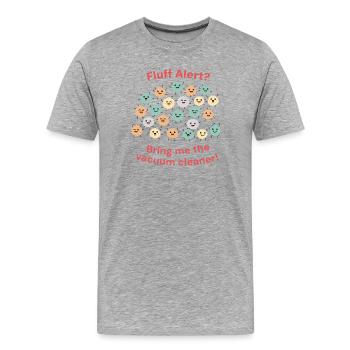 Alarme de duvet : Apportez l’aspirateur ! - T-shirt bio Premium Homme - gris chiné - Devant - Damien (186cm)