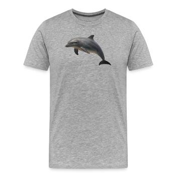 Dolphin in soft shades - Men's Premium Organic T-Shirt - heather grey - Front - Damien (186cm)