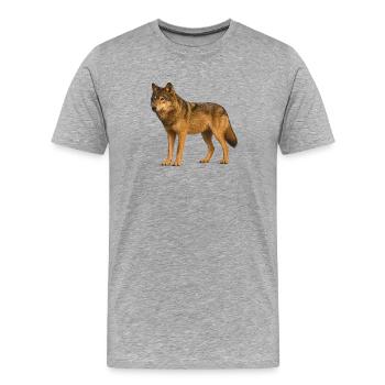Wolf in der Wildnis - Männer Premium Bio T-Shirt - Grau meliert - Vorne - Damien (186cm)