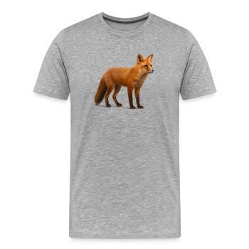 Red fox in the light of nature - Men's Premium Organic T-Shirt - heather grey - Front - Damien (186cm)
