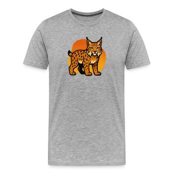 Lynx in sunset shade - Men's Premium Organic T-Shirt - heather grey - Front - Damien (186cm)